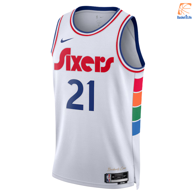 Philadelphia 76ers 2024 Nike City Edition Swingman-Trikot - Weiß - Joel Embiid