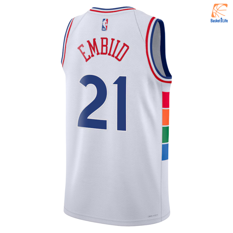 Philadelphia 76ers 2024 Nike City Edition Swingman-Trikot - Weiß - Joel Embiid
