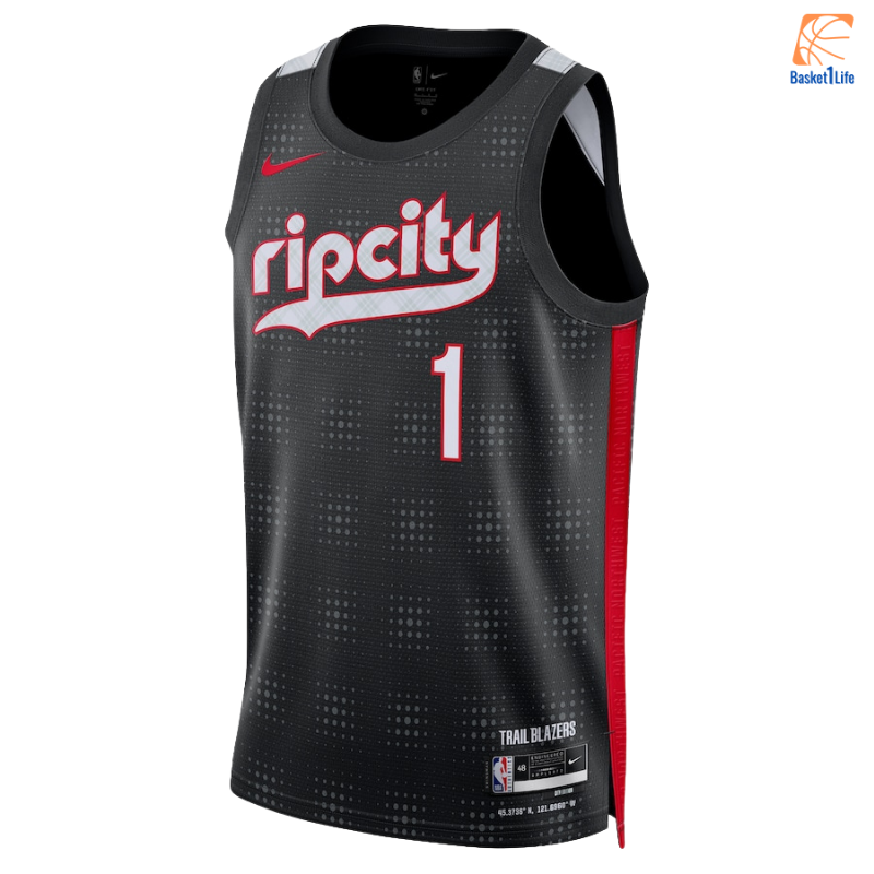 Portland Trail Blazers Nike City Edition Swingman-Trikot 2024 – Schwarz – Anfernee Simons