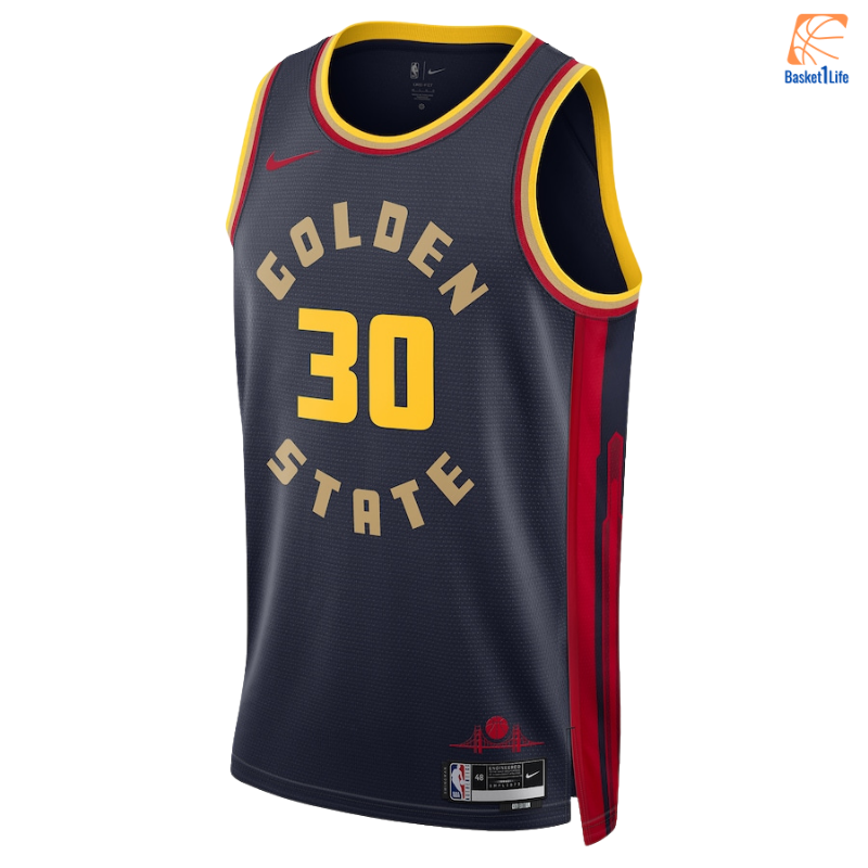 Golden State Warriors Nike City Edition Swingman Trikot 2024 - Marineblau - Stephen Curry