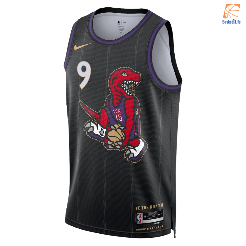 Toronto Raptors Nike City Edition Swingman-Trikot 2024 – Schwarz – RJ Barrett