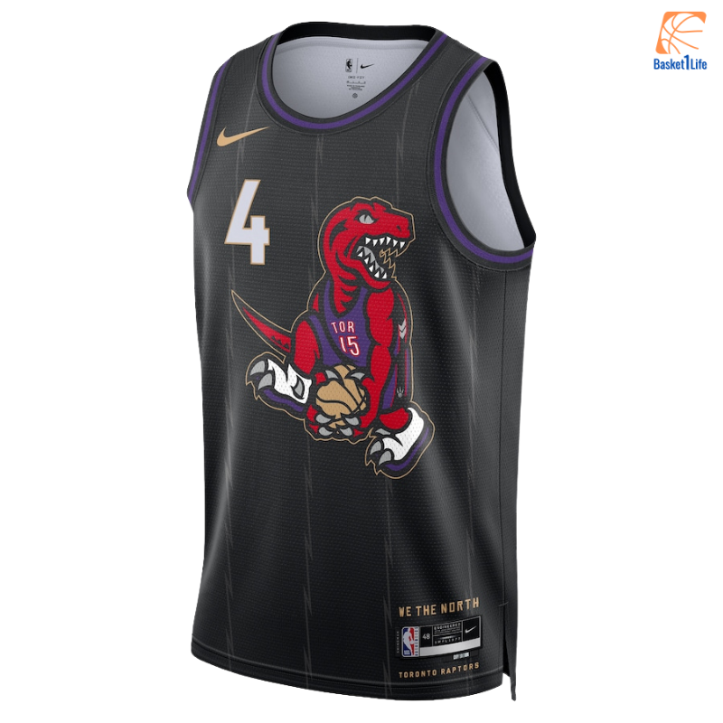 Toronto Raptors Nike City Edition Swingman Trikot 2024 - Schwarz - Scottie Barnes