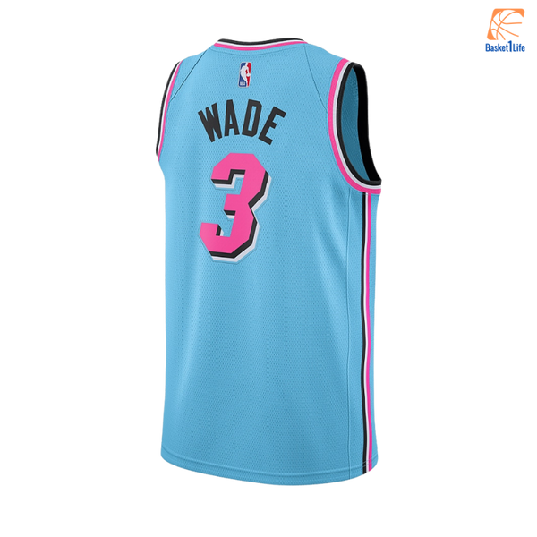 Maillot NBA Miami Heat Dwyane Wade Nike City Edition Swingman Blue Basket1life