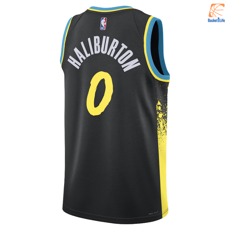Indiana Pacers Nike City Edition Swingman-Trikot 23 – Schwarz – Tyrese Haliburton