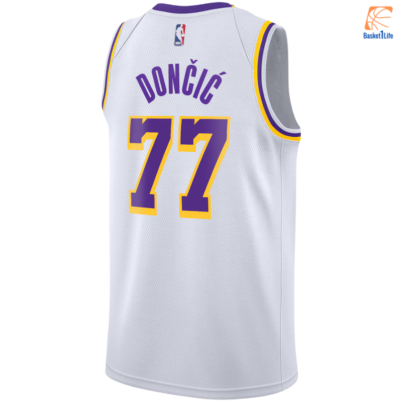 Los Angeles Lakers Nike Association Edition Swingman-Trikot – Weiß – Luka Dončić 