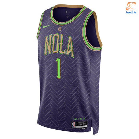 New Orleans Pelicans Nike City Edition Swingman Trikot 2024 - Lila - Zion Williamson 