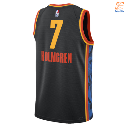 Nike Chet Holmgren Schwarzes Oklahoma City Thunder 2024/25 Swingman-Trikot – City Edition 
