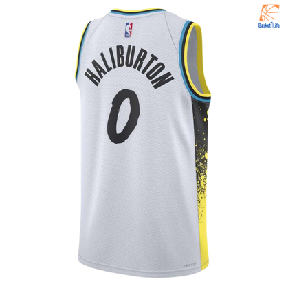 Nike Indiana Pacers Tyrese Haliburton 2024/25 City Edition Swingman Jersey White