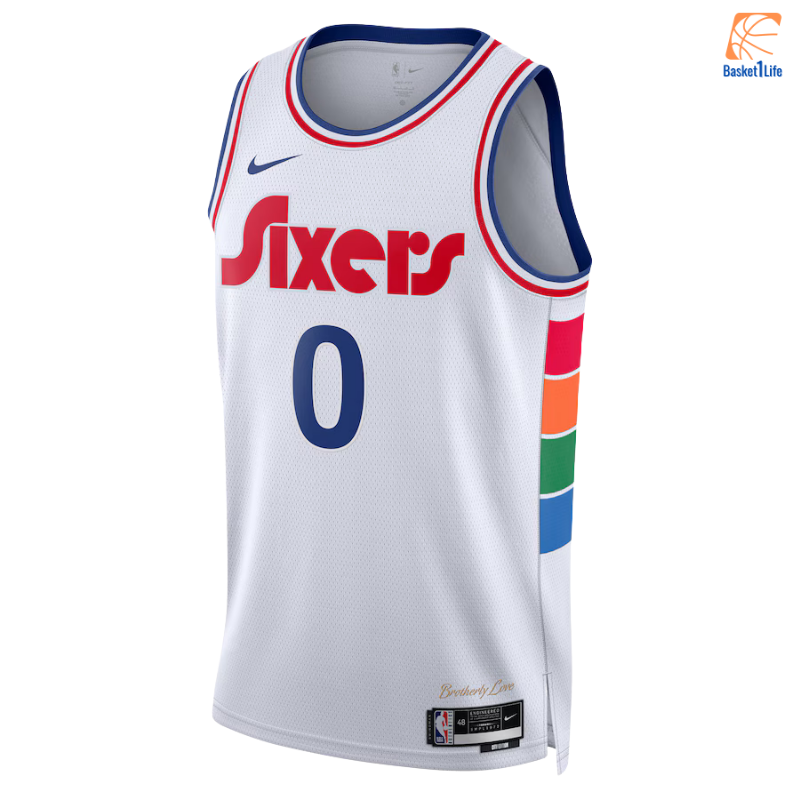 Philadelphia 76ers 2024 Nike City Edition Swingman-Trikot - Weiß - Tyrese Maxey 