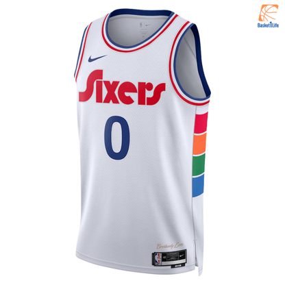 Philadelphia 76ers 2024 Nike City Edition Swingman-Trikot - Weiß - Tyrese Maxey 