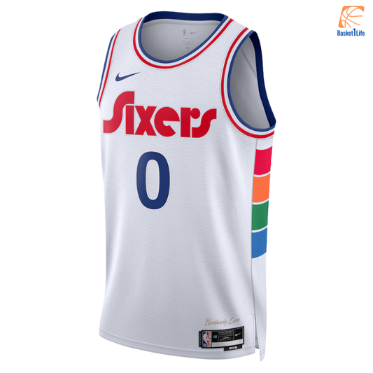 Philadelphia 76ers 2024 Nike City Edition Swingman-Trikot - Weiß - Tyrese Maxey 