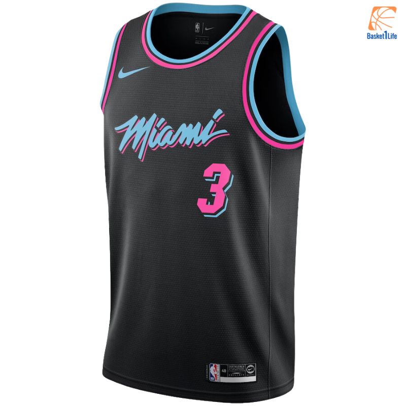 Maillot NBA Miami Heat Dwyane Wade Nike Edition Swingman Black Basket1life