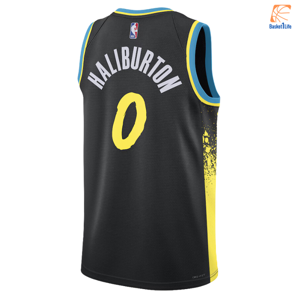 Indiana Pacers Nike City Edition Swingman Jersey 23 - Black - Tyrese Haliburton