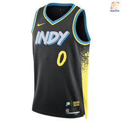 Indiana Pacers Nike City Edition Swingman Jersey 23 - Black - Tyrese Haliburton