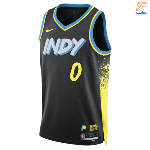 Indiana Pacers Nike City Edition Swingman Jersey 23 - Black - Tyrese Haliburton