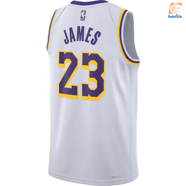 Maillot Los Angeles Lakers Association Edition 2022-23 White james Lebron 23 Nba 